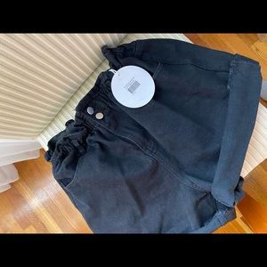 Princess Polly Black High Waisted  Jean Shorts